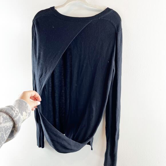 Lululemon Bring It Backbend Open Back Long Sleeve Pullover Sweater Black 8 - Picture 5 of 9